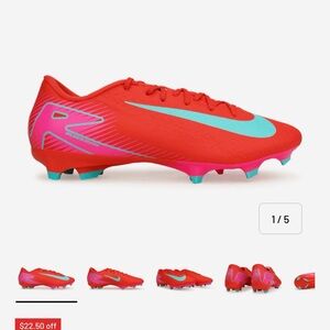 Nike Pink and Blue Soccer Cleats with Gloves